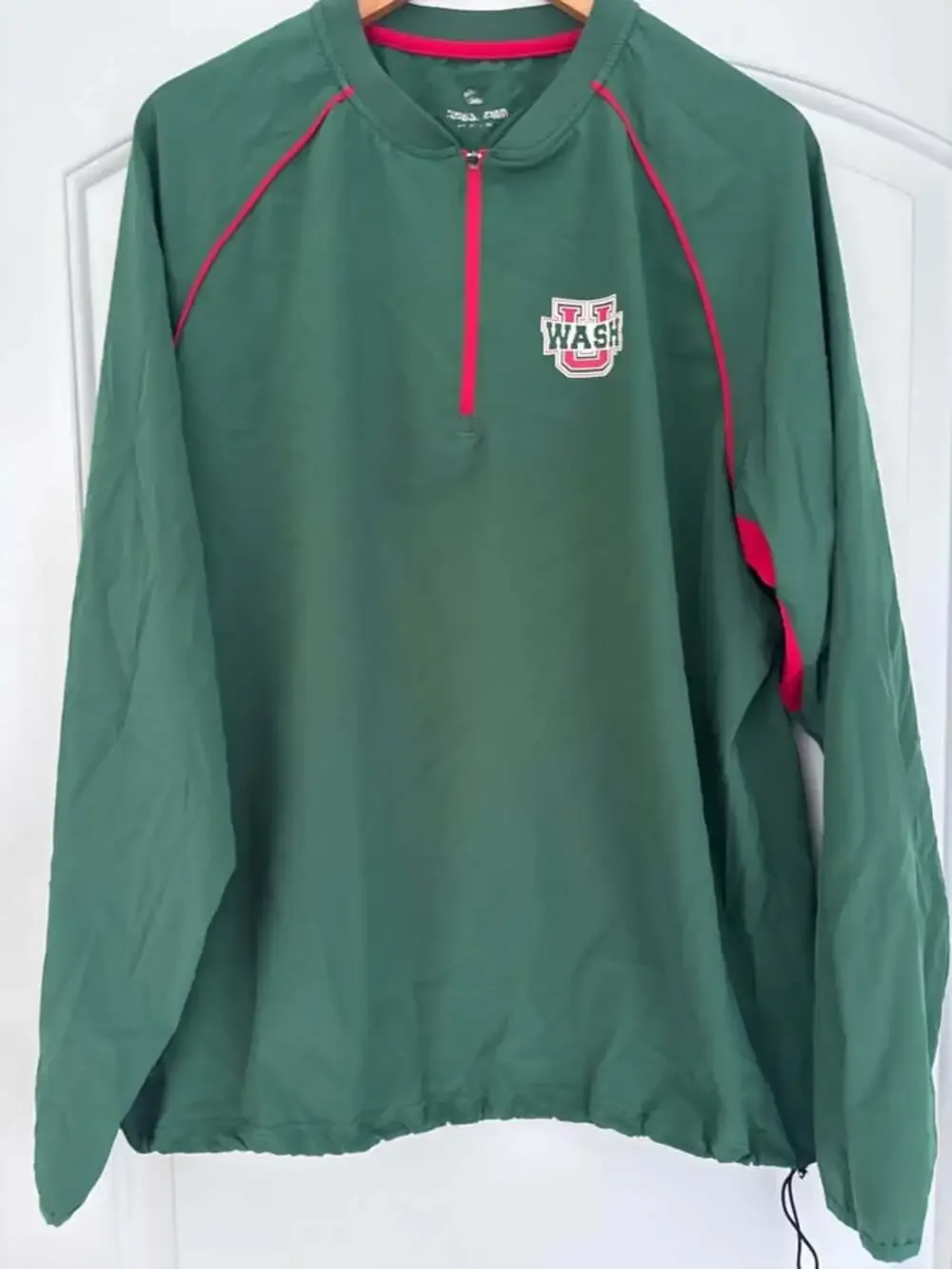 Colosseum WashU Bears Mens Large 1/4 Zip Pullover Jacket Green Windbreaker